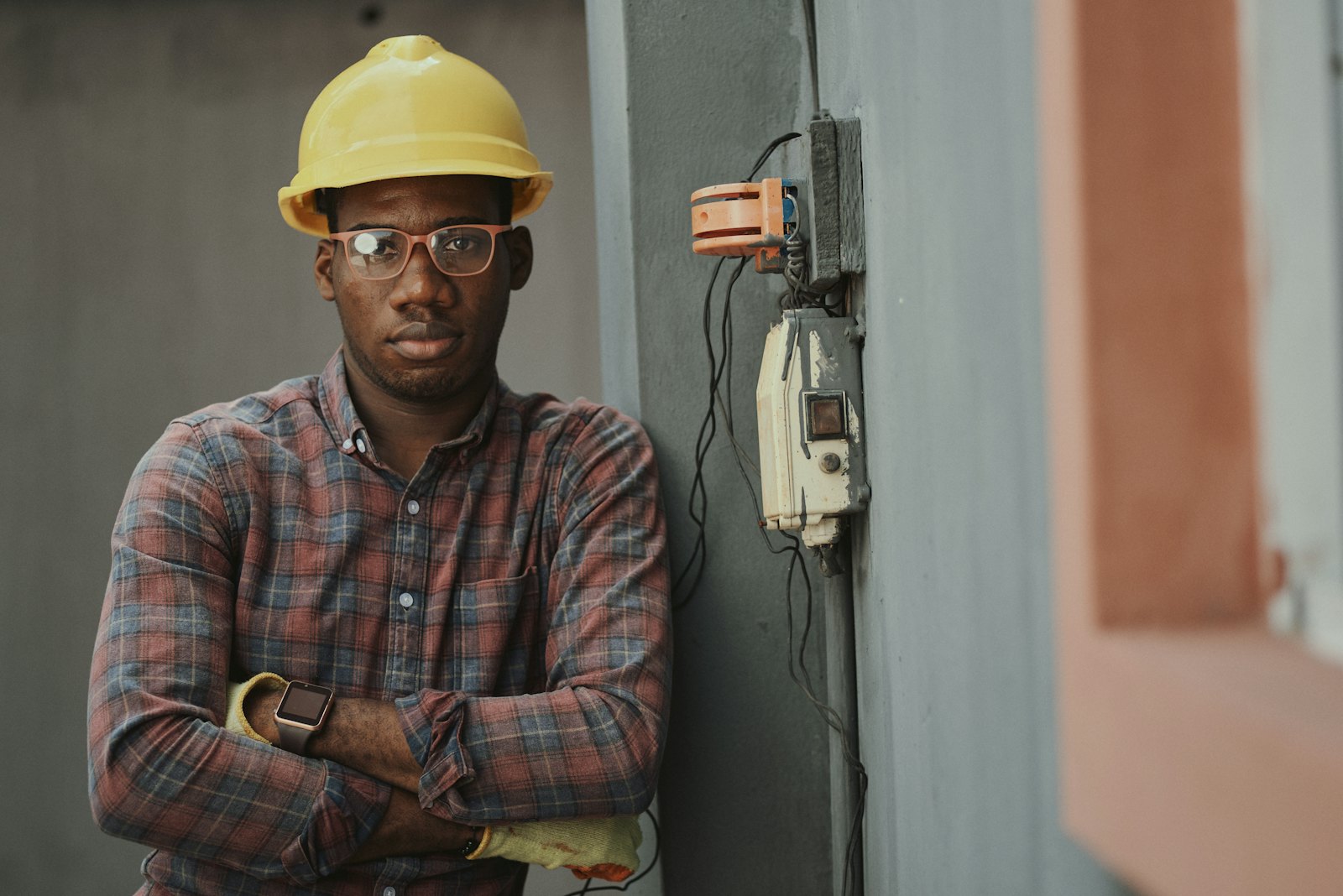 Construction worker using a drill during a renovation job